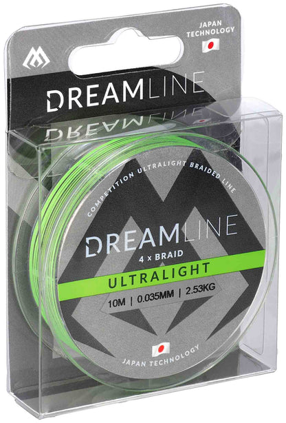 Mikado Geflochtene Schnüre - Dreamline Ultralight - 0.035mm/2.53kg/10m - Fluo Grün - 1 Spule