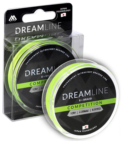 Mikado Geflochtene Schnüre - Dreamline Competition - 0.08mm/6.91kg/10m - Fluo Grün - 1 Spule