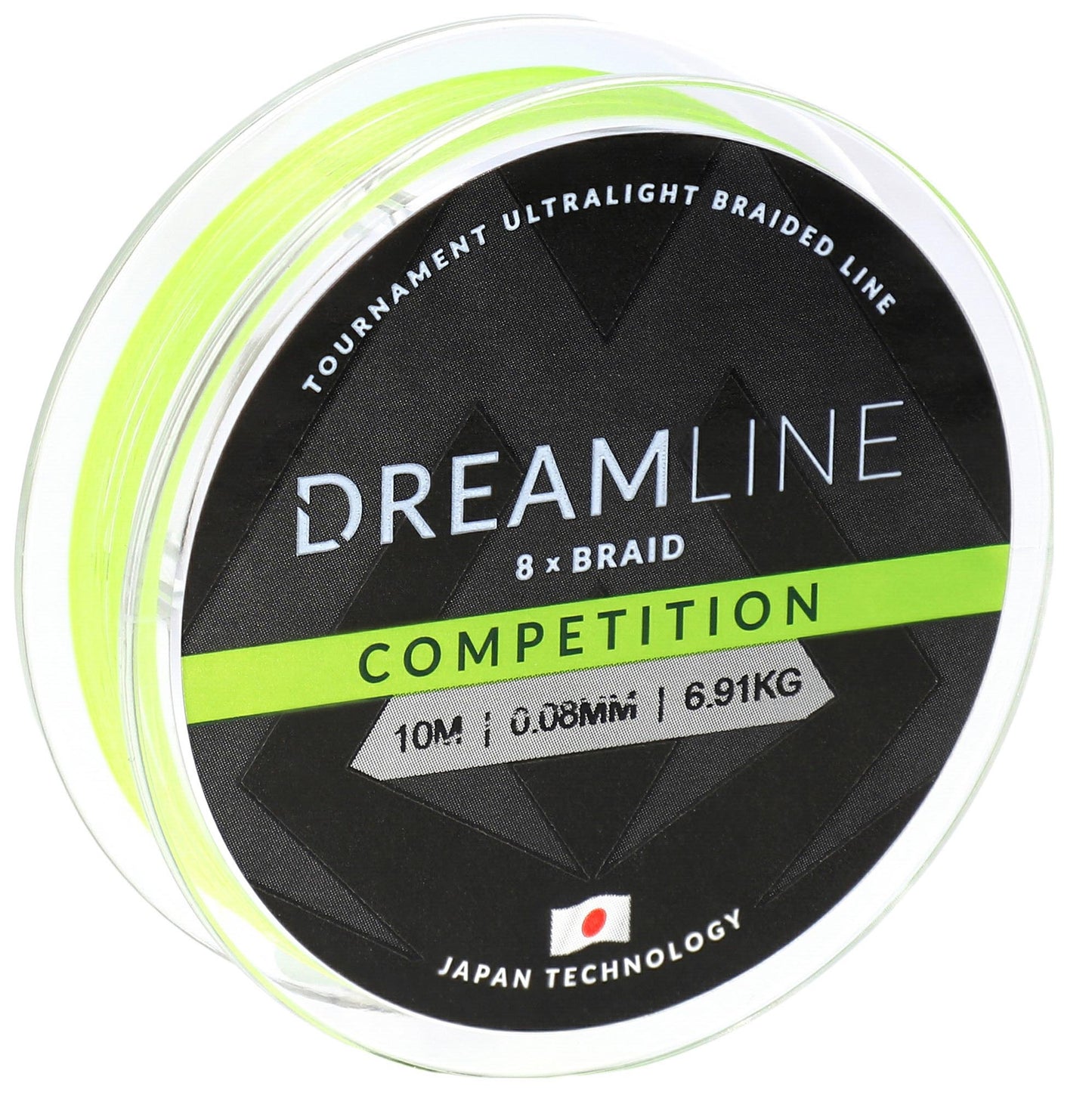 Mikado Geflochtene Schnüre - Dreamline Competition - 0.14mm/12.98kg/10m - Fluo Grün - 1 Spule