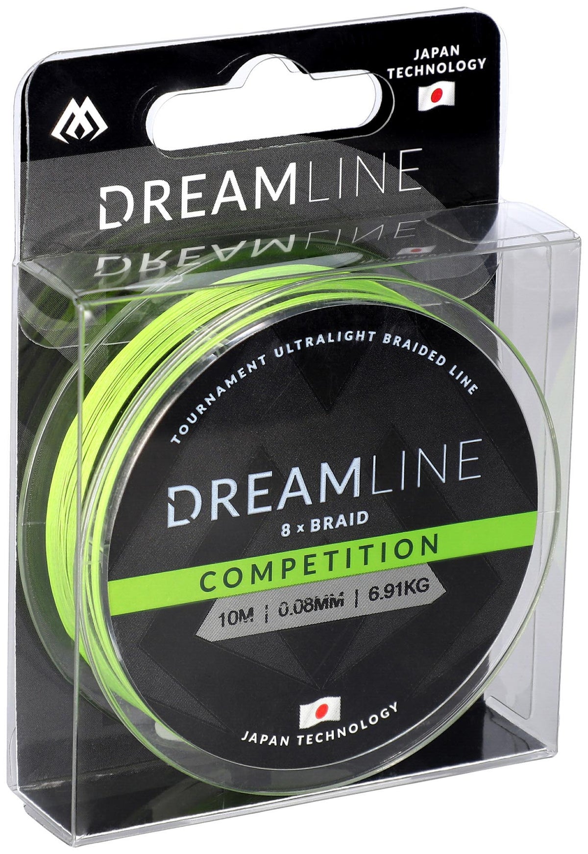 Mikado Geflochtene Schnüre - Dreamline Competition - 0.08mm/6.91kg/10m - Fluo Grün - 1 Spule