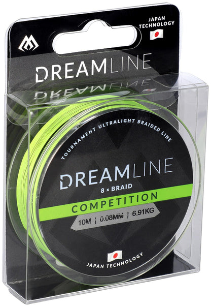 Mikado Geflochtene Schnüre - Dreamline Competition - 0.20mm/20.83kg/10m - Fluo Grün - 1 Spule