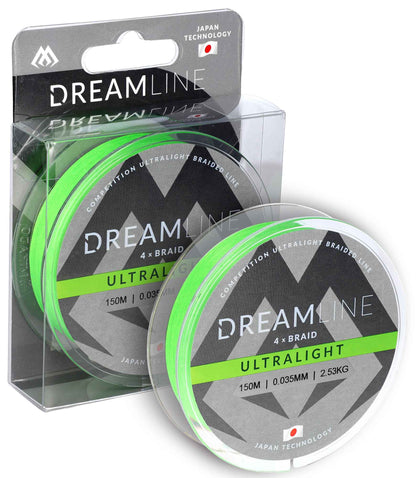 Mikado Geflochtene Schnüre - Dreamline Ultralight - 0.035mm/2.53kg/150m - Fluo Grün - 1 Spule