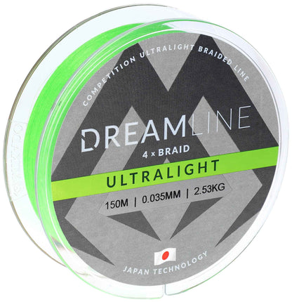 Mikado Geflochtene Schnüre - Dreamline Ultralight - 0.047mm/3.87kg/150m - Fluo Grün - 1 Spule
