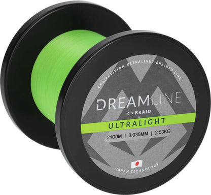 Mikado Geflochtene Schnüre - Dreamline Ultralight - 0.058mm/4.43kg/2100m - Fluo Grün - 1 Spule
