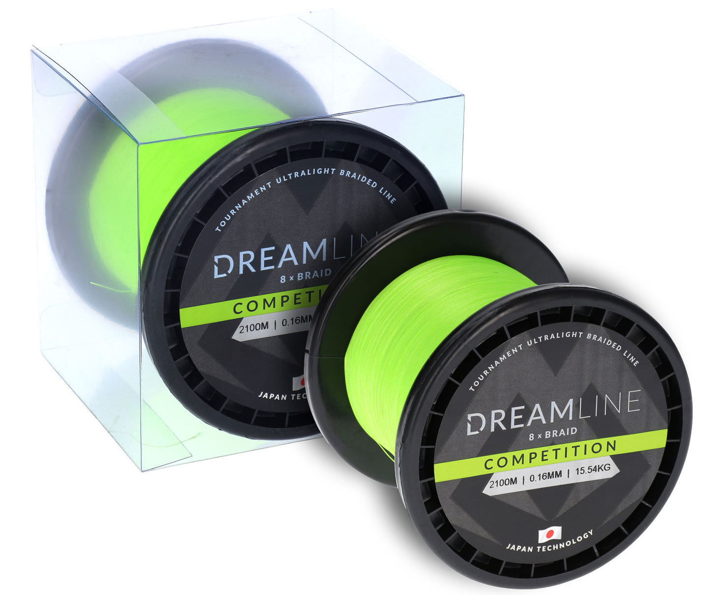 Mikado Geflochtene Schnüre - Dreamline Competition - 0.20mm/20.83kg/2100m - Fluo Grün - 1 Spule