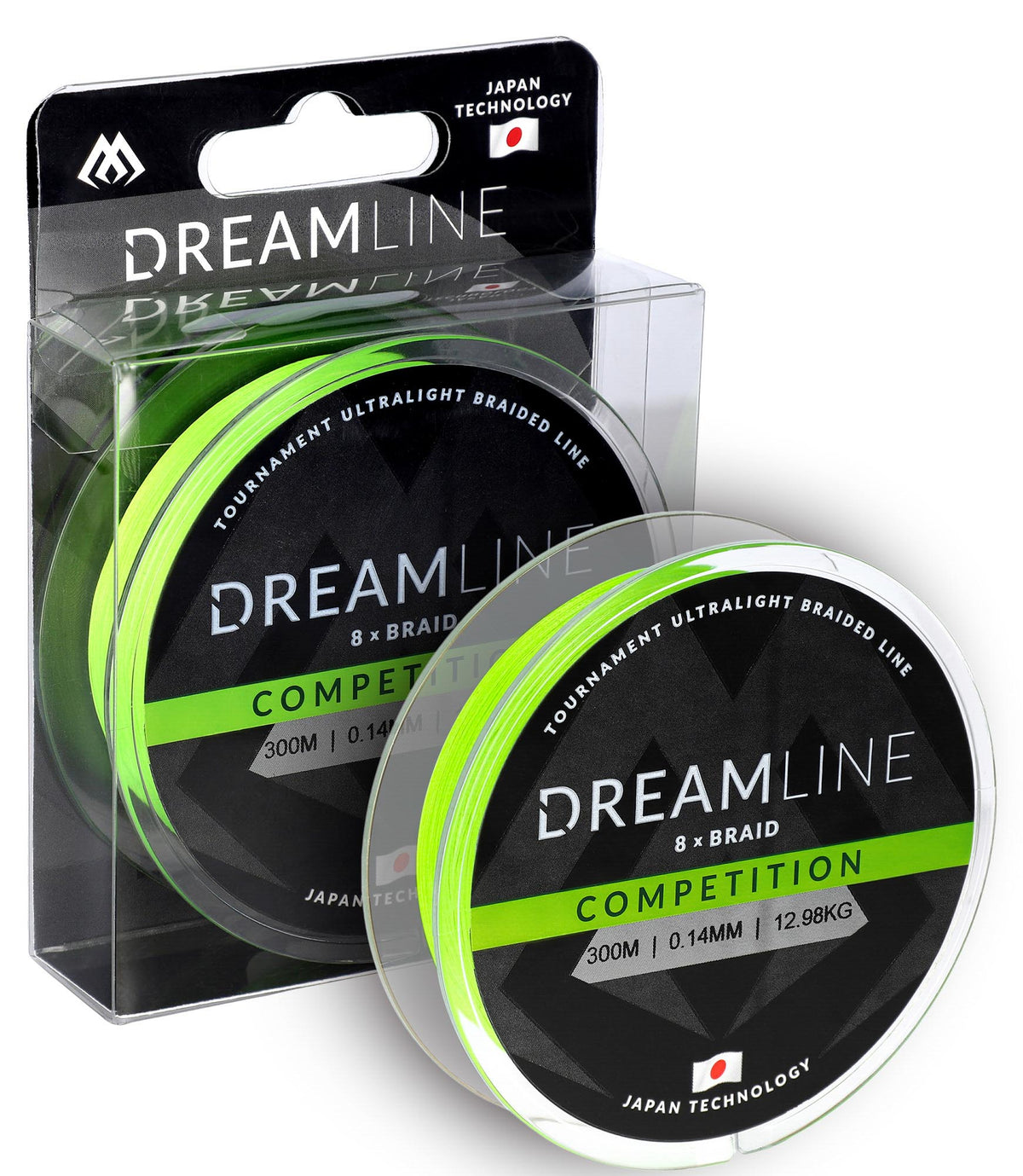 Mikado Geflochtene Schnüre - Dreamline Competition - 0.14mm/12.98kg/300m - Fluo Grün - 1 Spule