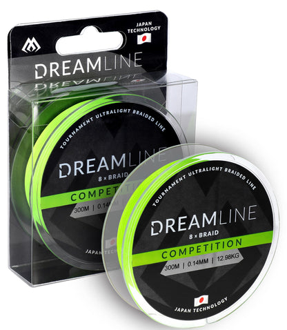 Mikado Geflochtene Schnüre - Dreamline Competition - 0.20mm/20.83kg/300m - Fluo Grün - 1 Spule