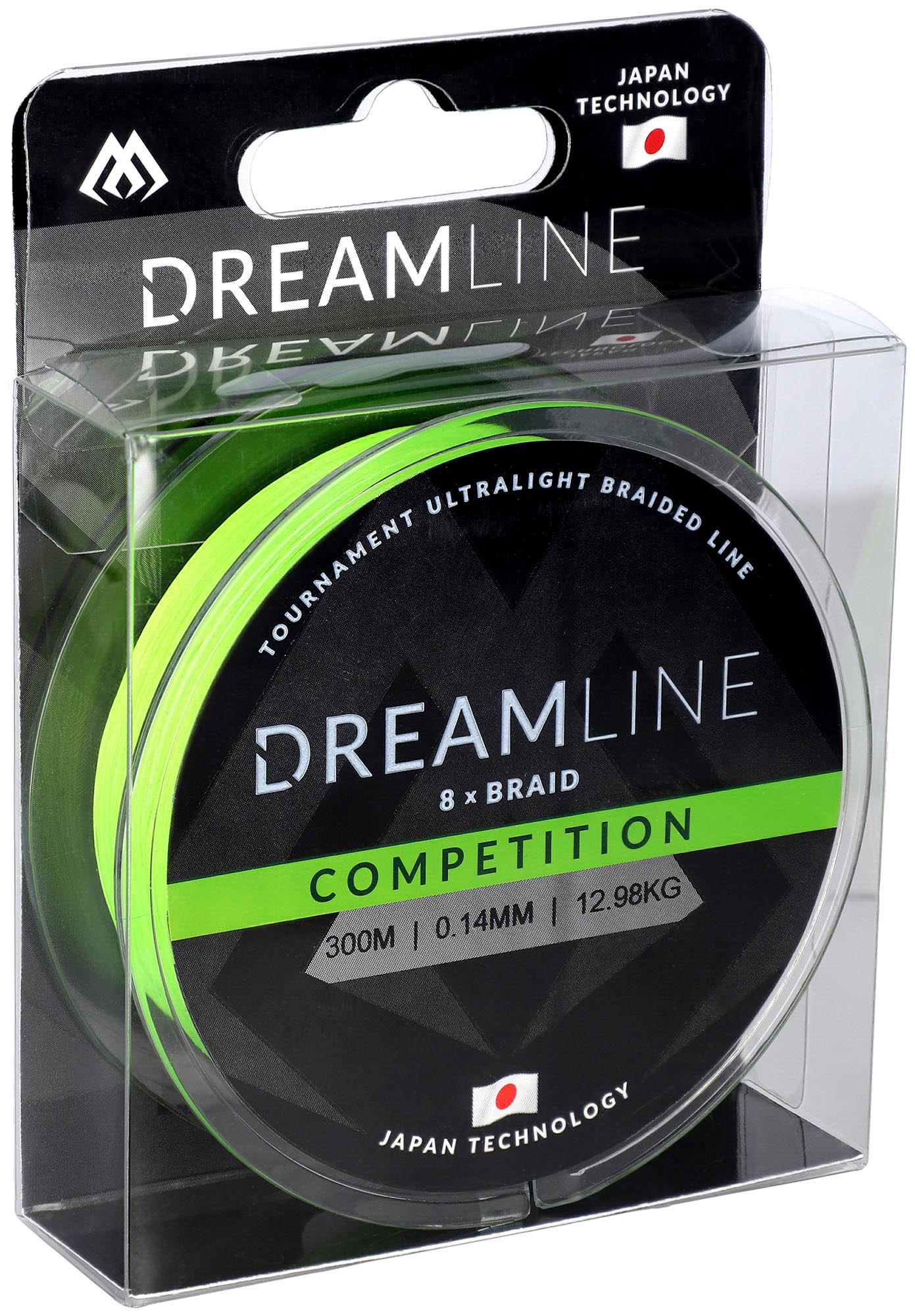 Mikado Geflochtene Schnüre - Dreamline Competition - 0.14mm/12.98kg/300m - Fluo Grün - 1 Spule