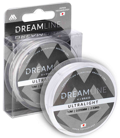 Mikado Geflochtene Schnüre - Dreamline Ultralight - 0.035mm/2.53kg/10m - Weiss - 1 Spule