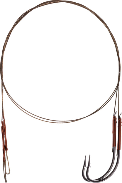 Mikado Stahl-Leader - Mit Wirbel Und Haken 30cm/10kg - Braun - 2 Stk.