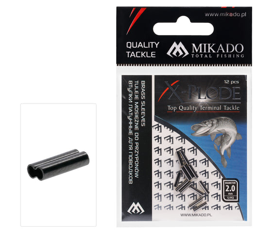 Mikado Ärmel - Messing Doppelt 1.0x2.2x8mm - 12 Stk.