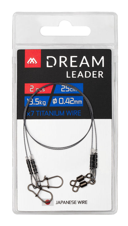 Mikado Leader - Dream Leader - Titanium 1x7 25cm/30LB/13.5kg - 2pcs