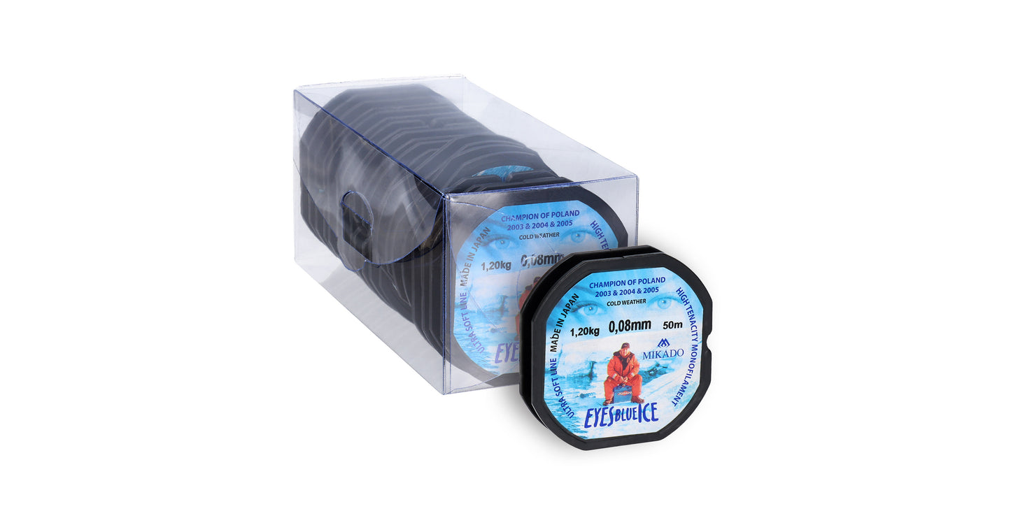 Mikado Schnur - Eyes Blue Ice - 0.16mm/3.80kg/50m - 10 Spulen