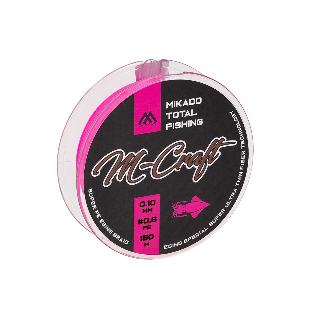 Mikado Geflochtene Schnur - M-Craft Egi Braid - 0.16mm/ PE#1.2 / 9.07kg /150m - Fluo 1 Spule