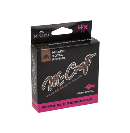 Mikado Geflochtene Schnur - M-Craft Egi Braid - 0.18mm/ PE#1.5 / 10.89kg /150m - Fluo 1 Spule