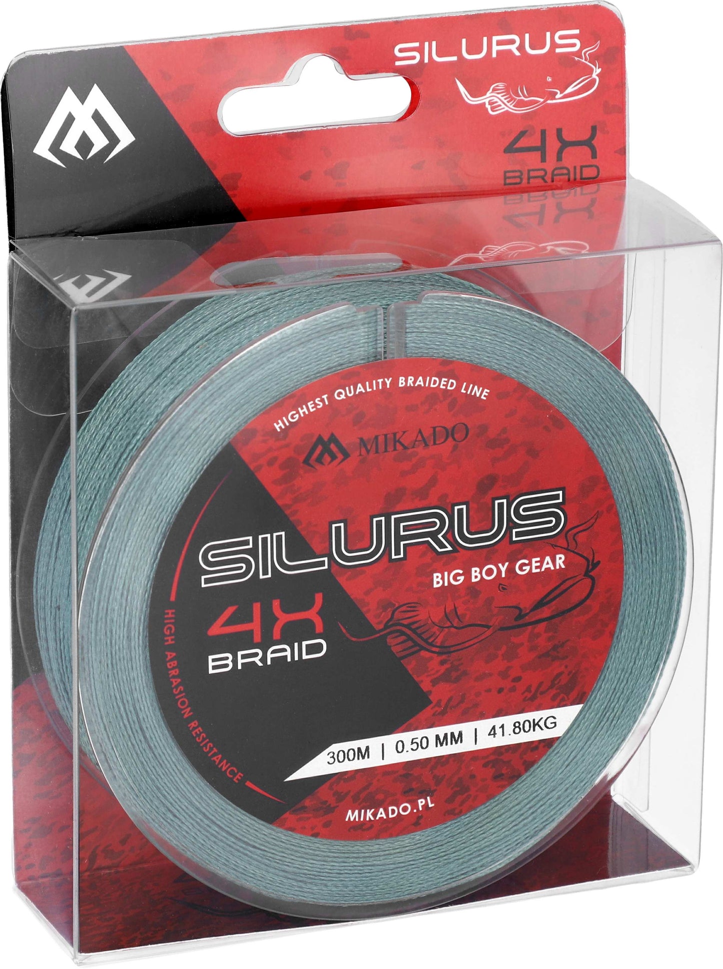 Mikado Geflochtene Schnüre - Silurus 4 X Braid - 0.45mm/37.40kg/300m - Grün - 1 Spule