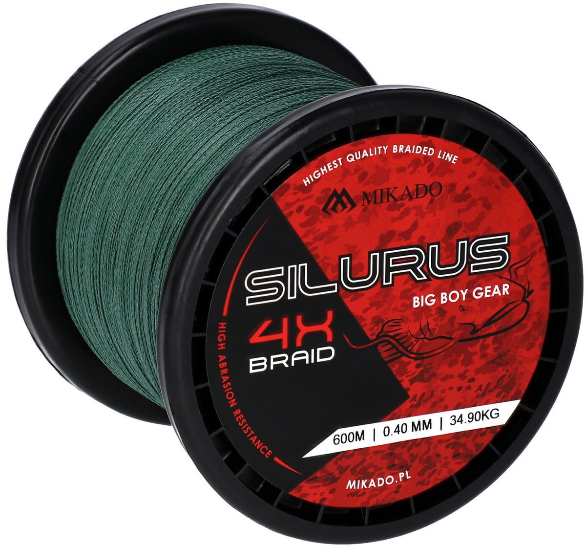 Mikado Geflochtene Schnüre - Silurus 4 X Braid - 0.40mm/34.90kg/600m - Grün - 1 Spule