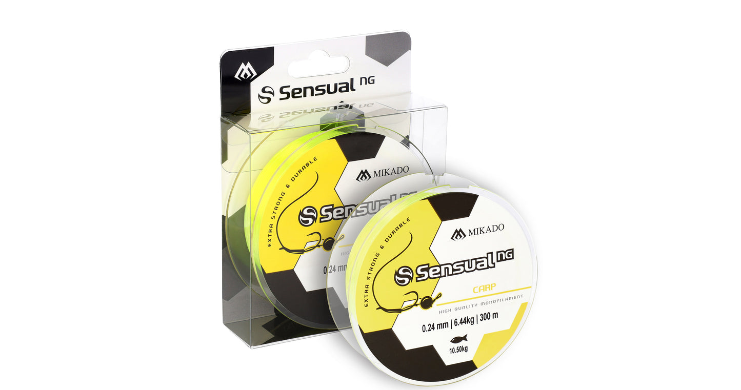 Mikado Schnur - Sensual N.G. Carp 0.24mm/10.5kg/300m - Gelb - 1 Spule
