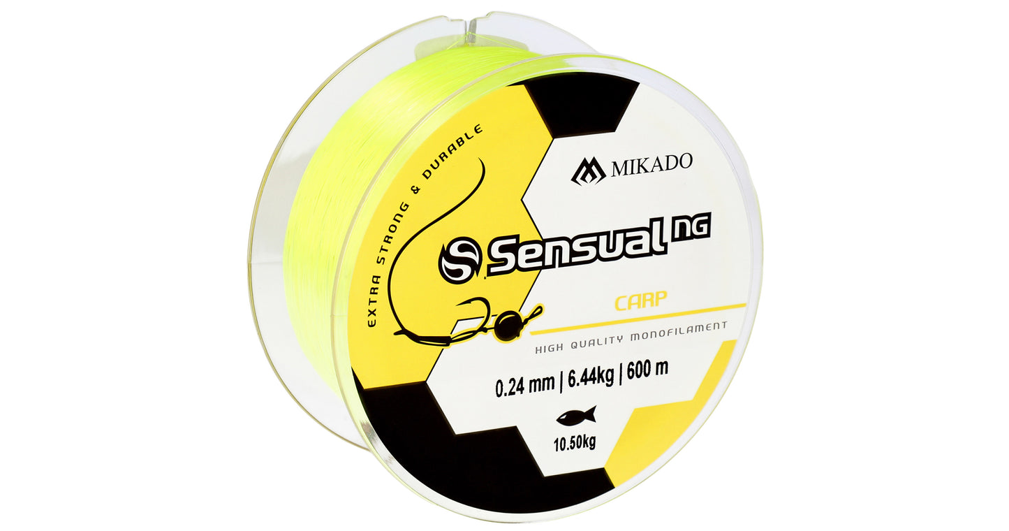 Mikado Schnur - Sensual N.G. Carp 0.28mm/14.5kg/600m - Gelb - 1 Spule