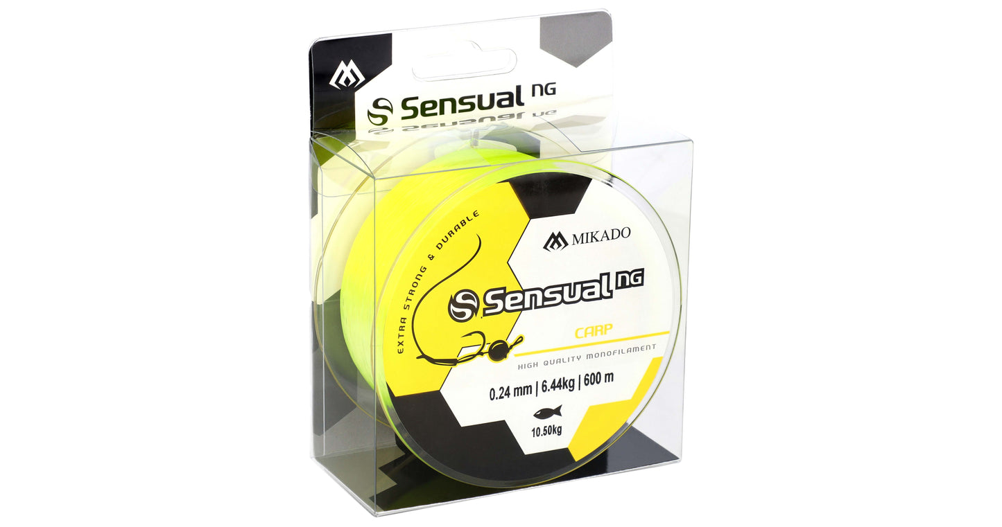 Mikado Schnur - Sensual N.G. Carp 0.24mm/10.5kg/600m - Gelb - 1 Spule