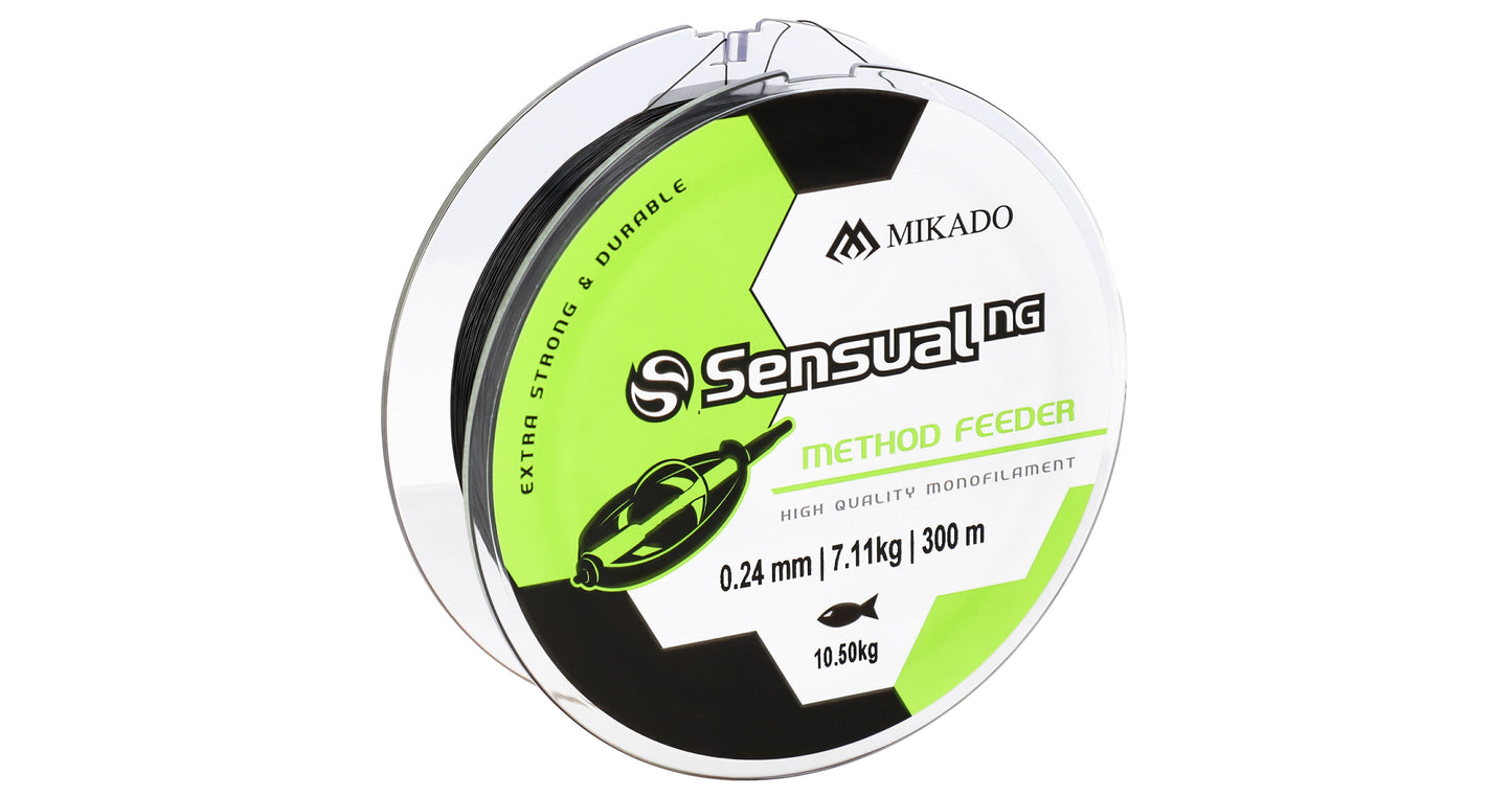 Mikado Schnur - Sensual N.G. Method Feeder 0.18mm/6.5kg/300m - Schwarz - 1 Spule