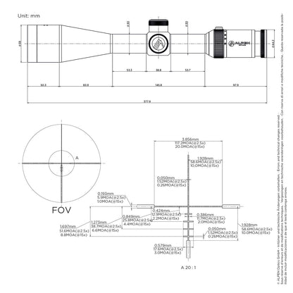 ALPEN OPTICS Apex XP Zielfernrohr 2.5–15x50 BDC mit SmartDot Technology
