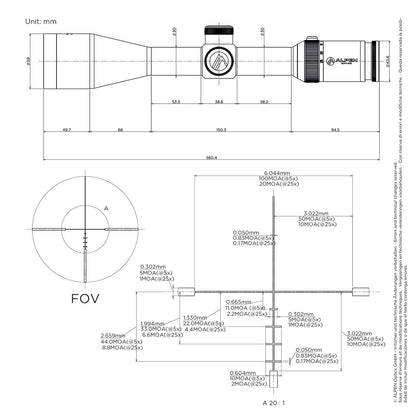 ALPEN OPTICS Apex XP Zielfernrohr 5–25x50 BDC mit SmartDot Technology